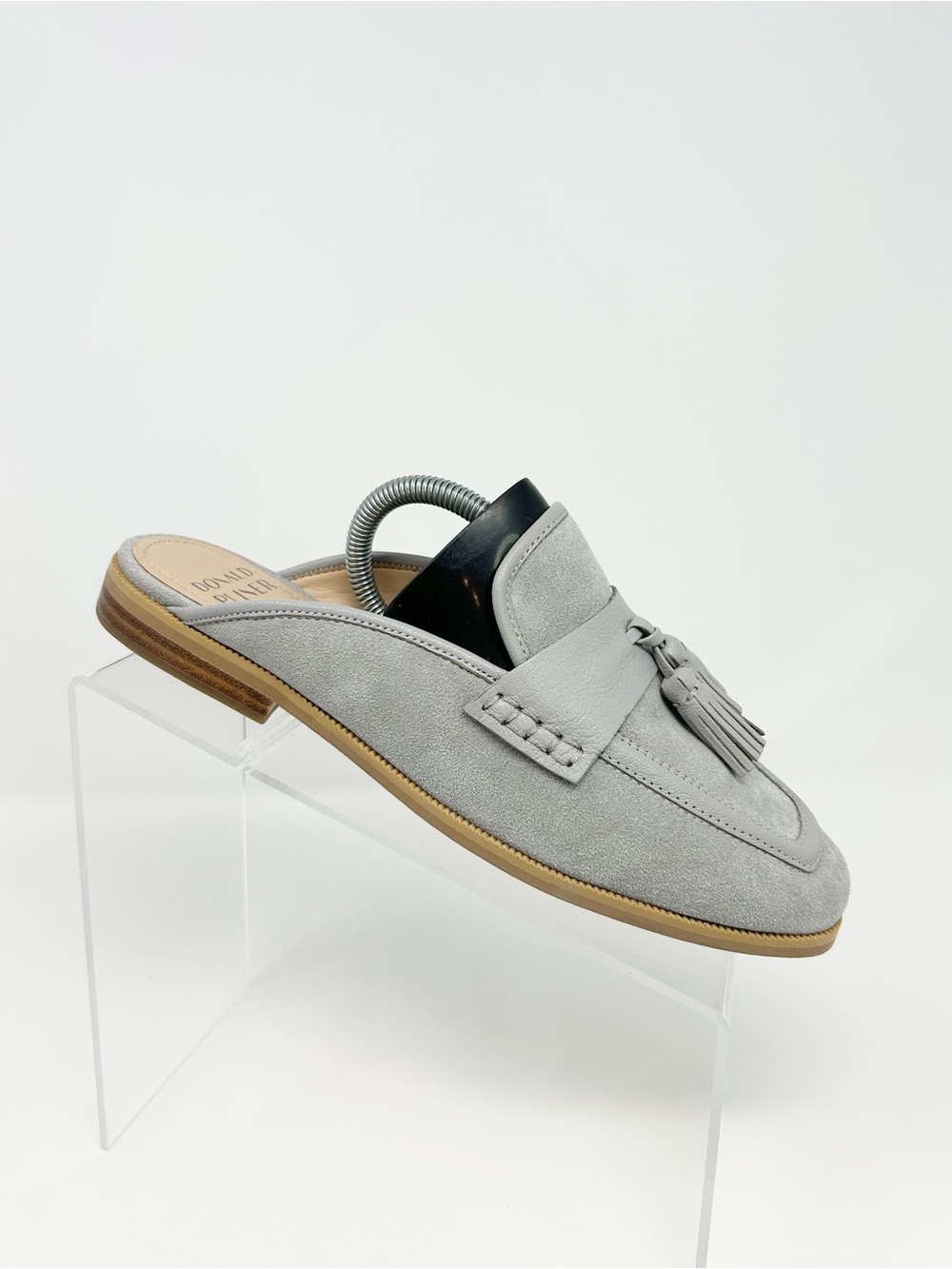 Donald Pliner Womens Gray Tassel Mule Loafers Slip-On Square Toe Flats Size 8
